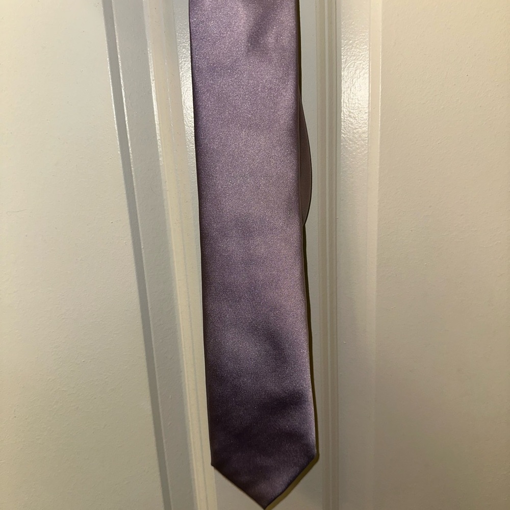 Zegna Elegant Purple Silk Satin Tie